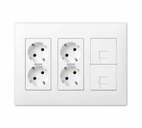 Simon Caja con 4 Schuko + 2 RJ45, 500 Cima Blanca
