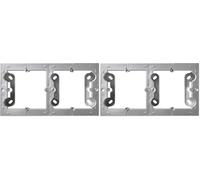 SIMON - Caja de Superficie Doble, Base Enchufe para Empotrar, Serie Simon 10, Apta para Interiores (IP20), Fácil de Instalar, Dos Elementos, Color Aluminio (Paquete de 2)