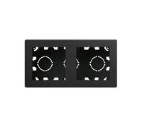 SIMON - Caja de Superficie Doble, Base Enchufe para Empotrar, Serie Simon 270, Apta para Interiores (IP20), Fácil de Instalar, Dos Elementos, Color Negro Mate