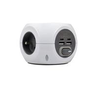 Simon COMBIBALL - Base de Enchufe Múltiple Francesa, Regleta de Enchufes con Toma Francesa y 2 USB A + 2 USB C, 7 Tomas de Carga, Ladrón de Enchufes con Interruptor, Color Blanco
