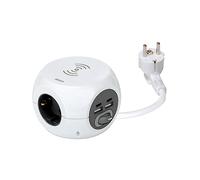 Simon Base de enchufe múltiple COMBIBALL con USB, 8 tomas, interruptor y carga inalámbrica Blanco