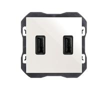 SIMON - Enchufe con Cargador Doble USB-A, 3.1A, Simon 270, Carga Rápida Smart, de Pared Plano y Fino, Fácil Instalar, Empotrable, Interiores (IP20), Color Blanco (20000196-090)