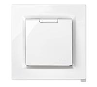 SIMON - Enchufe de Empotrar Schuko Monobloc, Serie Simon 10, 250V, 10 A, Enchufe de Pared Plano y Fino, Apto para Exterior, Incluye Marco, Tapa y Mecanismo, Base de Enchufe Hembra Color Blanco