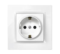 Simon Enchufe de empotrar Serie Simon 10 Schuko 250V 16A Plano Incluye marco y mecanismo Blanco