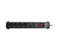 Simon Enchufe múltiple Extrapower – 4 tomas Schuko, interruptor, cable 1,5 m, aluminio
