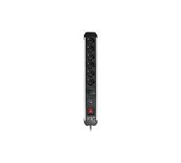 Simon Ladrón Extrapower – 6x Schuko 16A 250V, interruptor, protección sobretensiones, cable 1,5m, aluminio