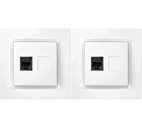 SIMON - Enchufe Teléfono Fijo, Conector RJ11, Serie Simon 10, Roseta de Pared, Enchufe de Empotrar, Fácil de Instalar, Incluye Marco, Tapa y Mecanismo, Color Blanco (Paquete de 2)