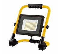 SIMON - Foco Led para Exterior e Interior, Foco Portátil con Soporte, Duración de 30.000hs, Luz Led Blanca Fría, 4250lm/50W, IP65, Color Negro y Amarillo