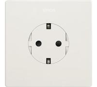 SIMON - KIT enchufe de Empotrar Clean Schuko blanco, Serie Simon 270, 250V, 10 A, Enchufe de Pared Plano y Fino, Fácil de Instalar, Incluye Marco, Tapa y Mecanismo, Color blanco