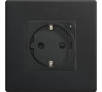SIMON - KIT enchufe iO conectivo de empotrar, Serie Simon 270, 230V, 16 A, Sistema de embornamiento a tornillo, Fácil de Instalar, Incluye Marco, Tapa y Mecanismo, Color negro mate
