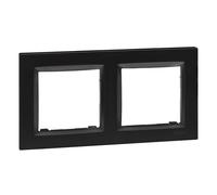 SIMON - Marco Interruptor de Pared, 2 Elementos, Compatible con Mecanismos Simon 10, Apto para Interiores, Fácil de Montar, Compatible con Pulsador, Comitador y Enchufe Schuko, Color Negro