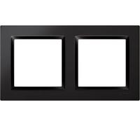 SIMON - Marco Interruptor de Pared, 2 Elementos, Compatible con Mecanismos Simon 10, Apto para Interiores, Fácil de Montar, Compatible con Pulsador, Comitador y Enchufe Schuko, Color Negro