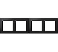 SIMON - Marco Interruptor de Pared, 2 Elementos, Compatible con Mecanismos Simon 10, Apto para Interiores, Fácil de Montar, Compatible con Pulsador, Comitador y Enchufe Schuko, Color Negro