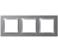 SIMON Marco interruptor de pared 3 elementos – Compatible Simon 10, pulsador/conmutador, aluminio