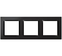 Simon – Marco para interruptor de pared 3 elementos, compatible con mecanismos Simon 10, negro
