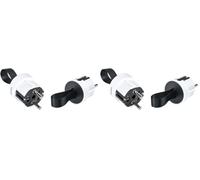 Simon Plug - Clavija Extraplana con Salida Lateral, Clavija de Enchufe Macho 16A 250V, con Toma de Tierra y Sistema Easy-Pull, Ideal para Espacios Reducidos y Detrás de Muebles, Color Blanco y Negro