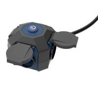 SIMON - Prolongador Expert, Alargador Enchufe 1,4 Metros, 4 Tomas Schuko con Tapa, Interruptor ON/Off, 16A 230V, Apto Exteriores (IP44), Alargadera, Color Negro y Azul