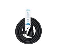Simon - Prolongador Profesional H07RN-F, Alargador Enchufe con Tapa IP44, Cable 3G2.5mm² (10m), Prolongador Eléctrico para Exteriores, Alargadera Resistente, Color Negro