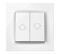 SIMON - Pulsador de Persianas, Interruptor Empotrable Pared, Serie Simon 10, Fácil de Instalar, Apto para Interiores, Incluye Marco, Tapa y Mecanismo, Pulsador Inteligente Color Blanco
