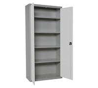 Simon Rack Amario Metálico Almacenaje, Armario Multiusos, 2 Puertas, 4 Estantes, 1800x800x400 mm, MONTADA, Gris/Blanco - Simonlocker