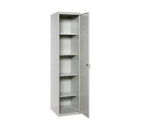Simonrack Armario escobero metálico Simonlocker con llave 4 estantes 1 puerta 1800x400x400mm Gris
