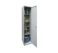 Simonrack Armario escobero metálico Simon Rack 4 estantes 1 puerta con llave 1800x400x400 mm Gris