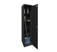 Simonrack Armario escobero metálico 1800x400x400 mm 4 estantes 1 puerta con llave Antracita