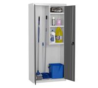 Simon Rack Armario Escobero Metálico 1800x600x400 mm - Simonlocker | 2 Puertas, 3 Estantes, Incluye 2 Llaves, Blanco/Antracita, Pintura anticorrosión