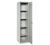Simon Rack Armario Escobero Metálico con llave para garaje, 4 Estantes, 1 Puerta, 1800x400x400 mm, Gris - Simonlocker