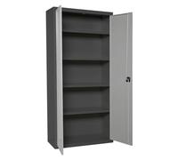 Simon Rack Armario Metálico con llave para garaje, 4 Estantes, 2 Puertas, 1800x600x400 mm, Antracita/Gris - Simonlocker