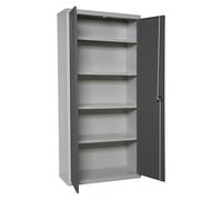 Simon Rack Armario Metálico Garaje 1800x1000x400 mm - Simonlocker | 2 Puertas, 4 Estantes, Incluye 2 Llaves, Gris/Antracita, Pintura anticorrosión