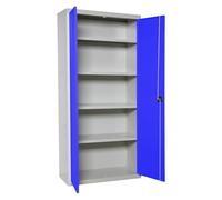 Simonrack Armario metálico Simonlocker con llave 2 puertas 4 estantes 1800x800x400 mm Gris/Azul