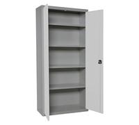 Armario Metálico con Llave para Garaje, 4 Estantes, 2 Puertas, 1800x800x400 mm, Gris/Blanco - Simonlocker