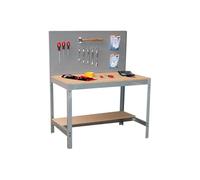 Simonrack Banco de trabajo taller BT2 – Capacidad 600 kg – 1445×1510×610 mm – Gris/Madera
