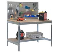 Simonrack Banco de trabajo BT2, Capacidad de carga 600 kg, 1445x1510x610 mm, Galvanizado/Madera