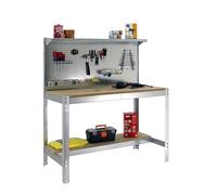 Simonrack Banco de trabajo taller BT3, 600 kg, 1445x1510x610 mm, galvanizado/madera