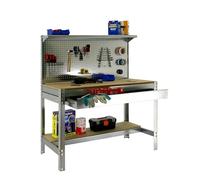 Simonrack Banco de trabajo BT3 Galva Large - 400 kg 1445x910x610 mm, 1 cajón, galvanizado/madera