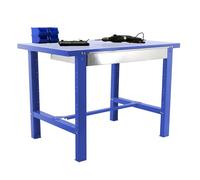 Simonrack Banco de trabajo taller BT6 – 600 kg, 830×1800×730 mm, mesa de trabajo 1 cajón Azul