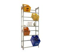 Simon Rack Estantería Cajas de Bebidas, 8 Cajas, 2000x800x300 mm, 4 Alturas, 100 kg de Punto Flexión, Estantería para Bebidas, Galvanizado - Simonbottle