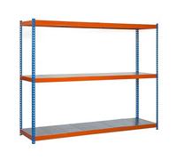 Simonrack Estantería industrial 1500x1200x750 mm 3 estantes 600 kg punto flexión Azul/Naranja/Galva