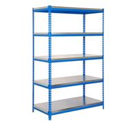 Simon Rack Estanteria Industrial, 2000x1200x450 mm, 300 kg de Punto Flexión, 5 Estantes, Estanterias Almacenaje, Estanterias Metalicas, Azul/Galva - SimonTaller