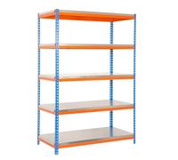SimonRack Estantería metálica 2000x1200x600 mm, 5 baldas, 300 kg/balda – Azul/Naranja/Galva