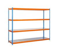 Simonrack Estantería 1504-4 2000x1500x450 mm 4 baldas 600 kg punto flexión Azul/Naranja/Galva