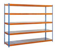 Simonrack Estantería industrial 2000x1500x600 mm 5 baldas 400 kg punto flexión Azul/Naranja/Galva