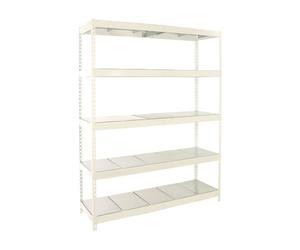 Simon Rack Estantería Industrial, 2000x1800x450 mm, 600 kg de Punto Flexión, 5 Estantes Metálicos, Estantería Garaje, Blanco/Galva - Simonforte
