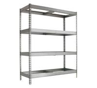 Simon Rack Estanteria Industrial, 2000x1800x600 mm, 600 kg de Punto Flexión, 4 Alturas, Sin Bandejas, Estanterias Almacenaje, Estanterias Metalicas, Galvanizado - SimonTaller