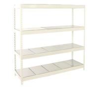 Simon Rack Estantería Industrial, 2000x1800x600 mm, 600 kg de Punto Flexión, 4 Estantes Metálicos, Estantería Garaje, Blanco/Galva - Simonforte