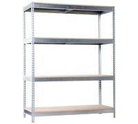 Simonrack Estantería metálica 2000x1800x600 mm · 4 estantes madera · 600 kg punto flexión · Galva