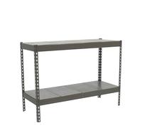 Simon Rack Estanteria Industrial, 900x1200x450 mm, 400 kg de Punto Flexión, 2 Estantes, Estanterias Almacenaje, Estanterias Metalicas, Gris/Galvanizado - SimonTaller