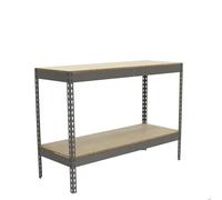 Simon Rack Estanteria Industrial, 900x1200x450 mm, 400 kg de Punto Flexión, 2 Estantes Madera, Estanterias Almacenaje, Estanterias Metalicas, Gris/Madera - SimonTaller